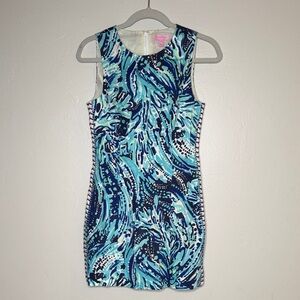 Lilly Pulitzer Blue Patterned Sleeveless Dress
